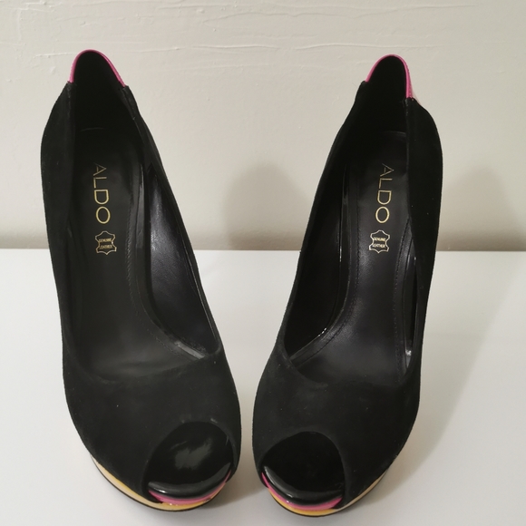 Aldo Open Toe Platform Heels Pink Womens Size 37 - Picture 9 of 9